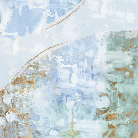 Blue Essence  White Modern Wood Framed Art Print by PI Studio