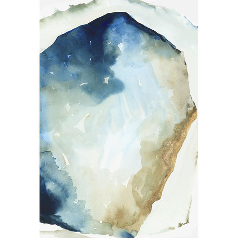 Shapes of Blue Watercolor II White Modern Wood Framed Art Print by PI Studio