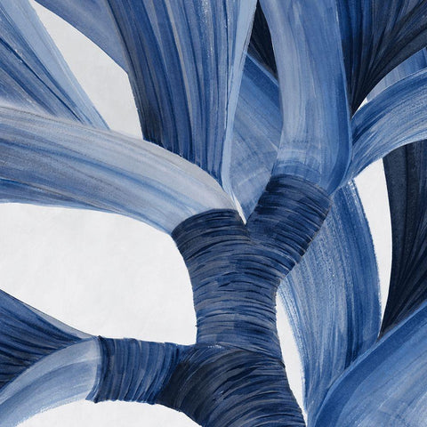 Blue Tropical Steam I  White Modern Wood Framed Art Print by PI Studio