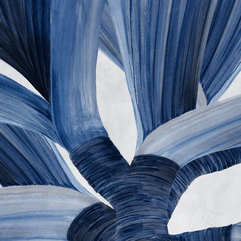 Blue Tropical Steam II  White Modern Wood Framed Art Print with Double Matting by PI Studio