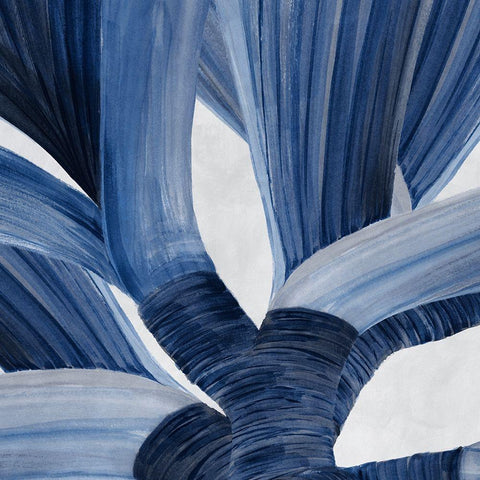 Blue Tropical Steam II  Black Modern Wood Framed Art Print with Double Matting by PI Studio