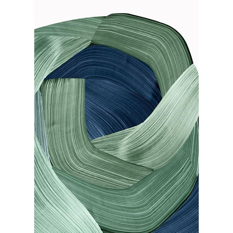 Harmonious Green II  Black Modern Wood Framed Art Print with Double Matting by PI Studio