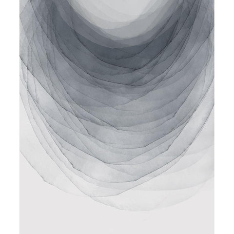 Grey Half Moon II  White Modern Wood Framed Art Print by PI Studio