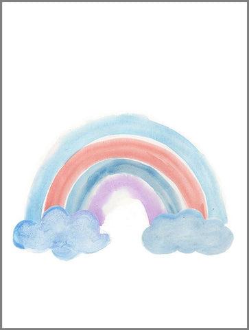 Happy Rainbow  Black Ornate Wood Framed Art Print with Double Matting by PI Juvenile