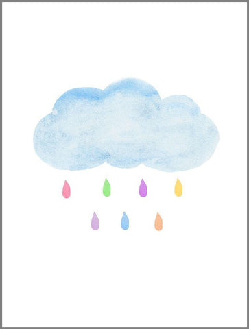 Rainbow Cloud  Black Ornate Wood Framed Art Print with Double Matting by PI Juvenile