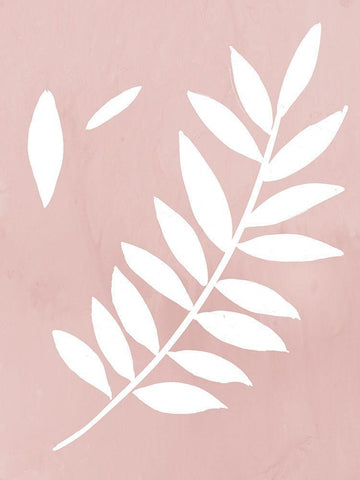Blush Fern White Modern Wood Framed Art Print with Double Matting by PI Juvenile