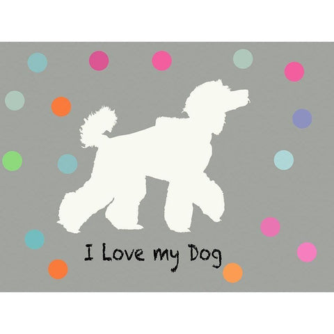 Woof on Grey Black Modern Wood Framed Art Print by PI Juvenile