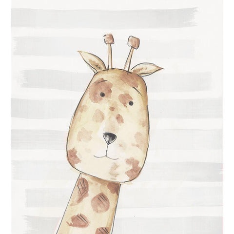 Little Giraffe I  Black Modern Wood Framed Art Print by PI Juvenile