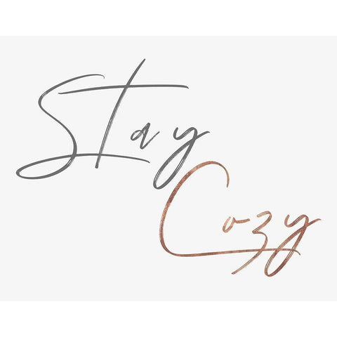 Stay Cozy  Black Modern Wood Framed Art Print with Double Matting by Pi Studio