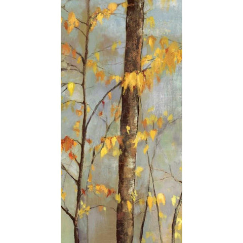 Golden Branches II  Black Modern Wood Framed Art Print with Double Matting by Pearce, Allison