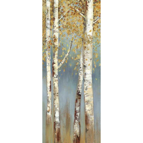 Butterscotch Birch Trees I White Modern Wood Framed Art Print by Pearce, Allison