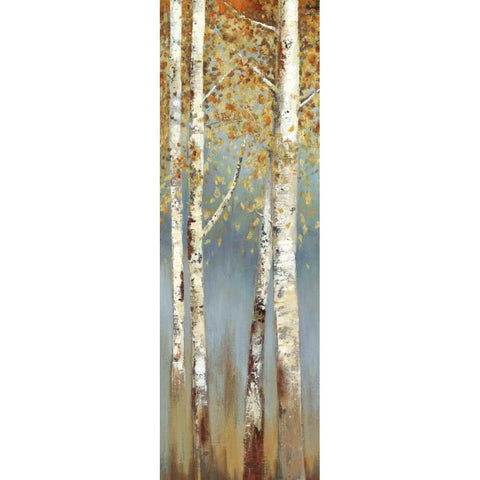 Butterscotch Birch Trees I White Modern Wood Framed Art Print by Pearce, Allison