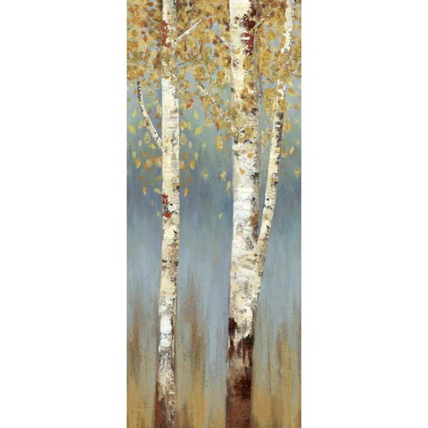 Butterscotch Birch Trees II Black Modern Wood Framed Art Print with Double Matting by Pearce, Allison