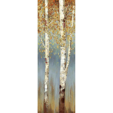 Butterscotch Birch Trees II White Modern Wood Framed Art Print by Pearce, Allison