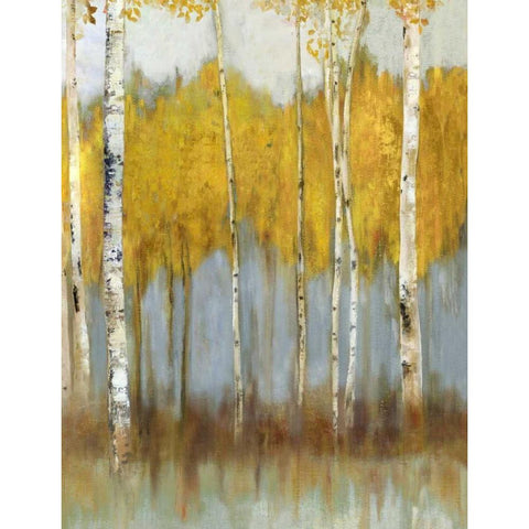 Golden Grove I Black Modern Wood Framed Art Print with Double Matting by Pearce, Allison