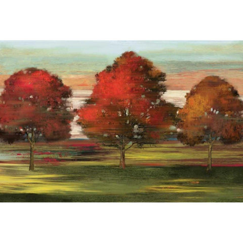 Trees in Motion White Modern Wood Framed Art Print by Pearce, Allison