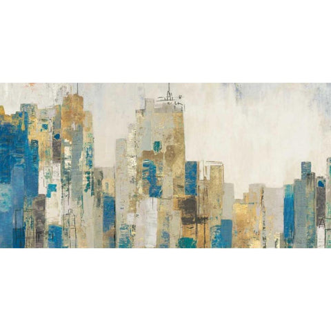 Wide City Blues White Modern Wood Framed Art Print by Pearce, Allison