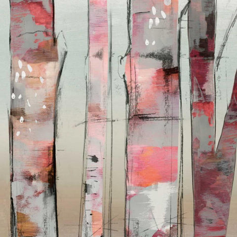 Sunset Birch II Black Ornate Wood Framed Art Print with Double Matting by Pearce, Allison