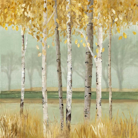 Golden Birch White Modern Wood Framed Art Print by Pearce, Allison