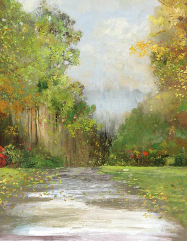 Path Black Ornate Wood Framed Art Print with Double Matting by Pearce, Allison