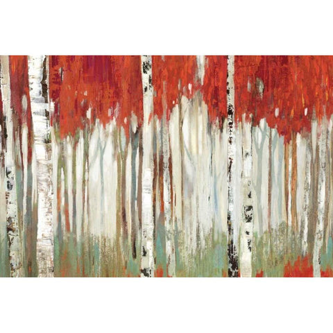 Red Landscape Black Modern Wood Framed Art Print with Double Matting by Pearce, Allison