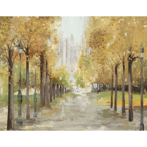 Golden Pathway White Modern Wood Framed Art Print by Pearce, Allison