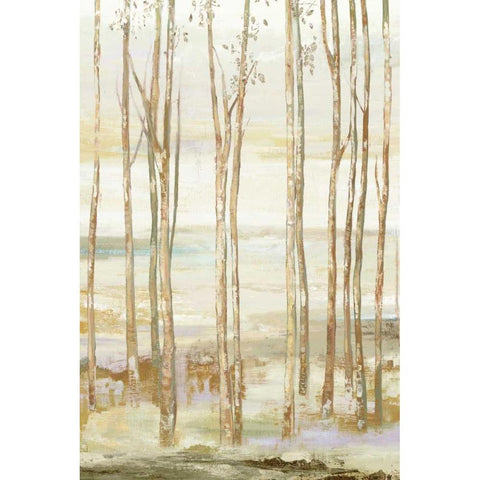 White on white trees Black Modern Wood Framed Art Print with Double Matting by Pearce, Allison