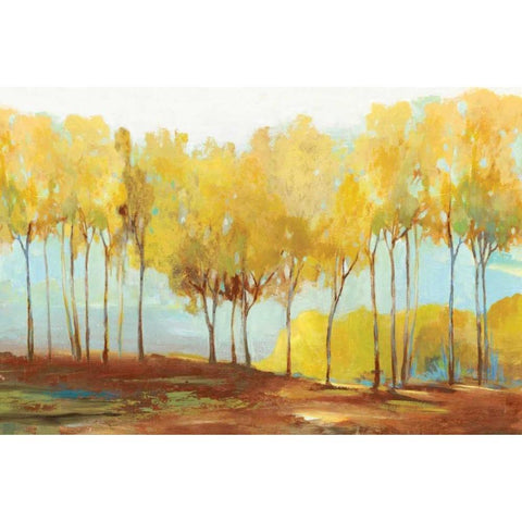 Yellow trees Gold Ornate Wood Framed Art Print with Double Matting by Pearce, Allison