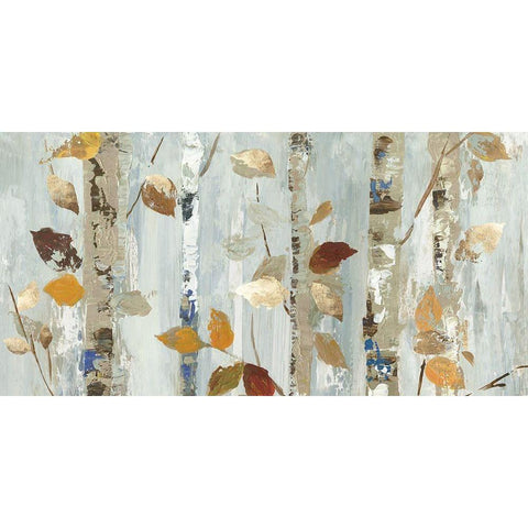 Leaves on Birch White Modern Wood Framed Art Print by Pearce, Allison