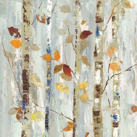 Autumn Petals White Modern Wood Framed Art Print by Pearce, Allison