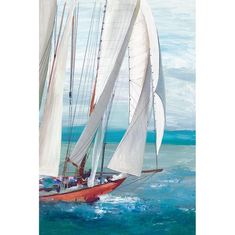 Single Sail I Gold Ornate Wood Framed Art Print with Double Matting by Pearce, Allison