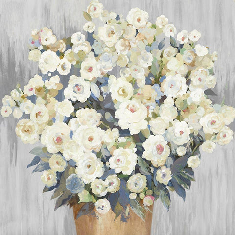 Budding Blossoms White Modern Wood Framed Art Print by Pearce, Allison