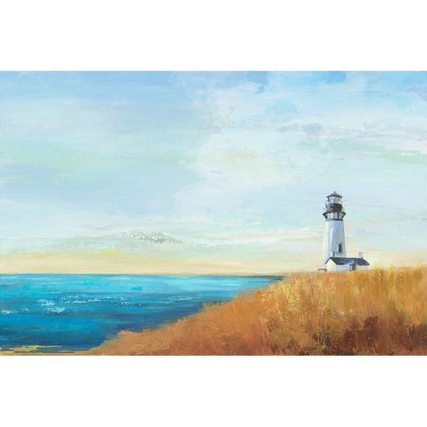 Ocean Lighthouse White Modern Wood Framed Art Print by Pearce, Allison