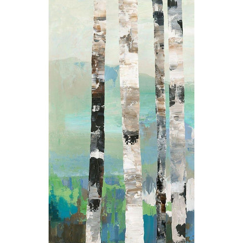 Birchwood I  White Modern Wood Framed Art Print by Pearce, Allison