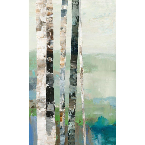 Birchwood II  White Modern Wood Framed Art Print by Pearce, Allison