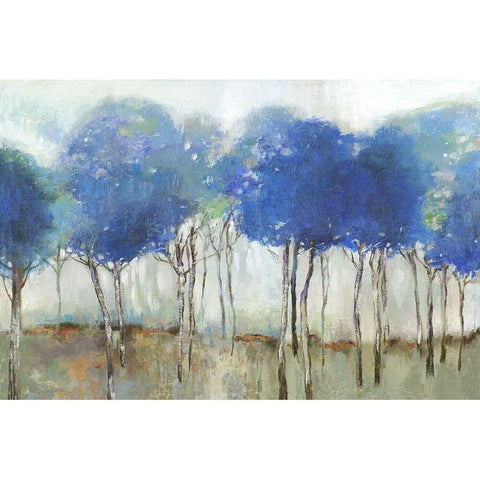 Indigo Woodland  Black Modern Wood Framed Art Print by Pearce, Allison