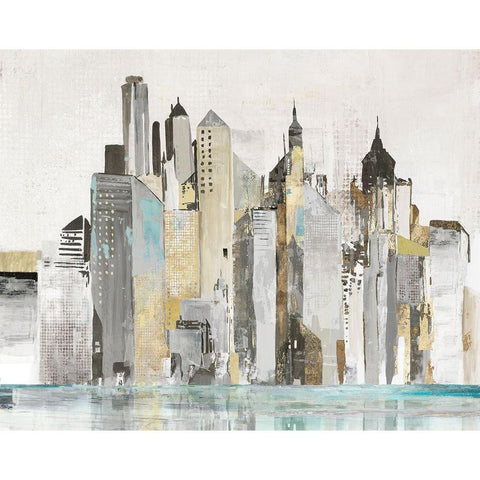 Bustling City  Gold Ornate Wood Framed Art Print with Double Matting by Pearce, Allison