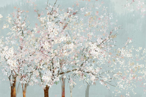 Sacura Bloom White Modern Wood Framed Art Print with Double Matting by Pearce, Allison