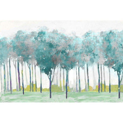 Teal Silver Black Modern Wood Framed Art Print by Pearce, Allison