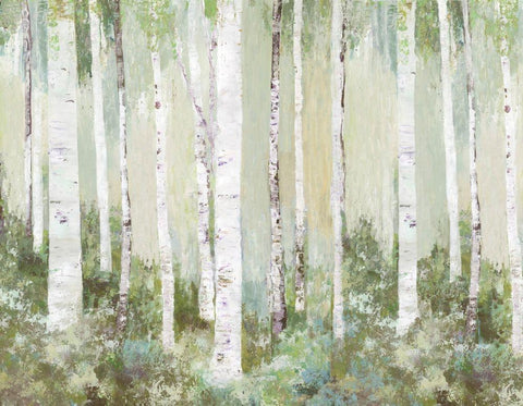 Tranquil Forest White Modern Wood Framed Art Print with Double Matting by Pearce, Allison