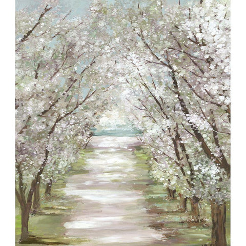 Blossom Pathway White Modern Wood Framed Art Print by Pearce, Allison