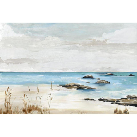 Still Beach  Black Modern Wood Framed Art Print with Double Matting by Pearce, Allison