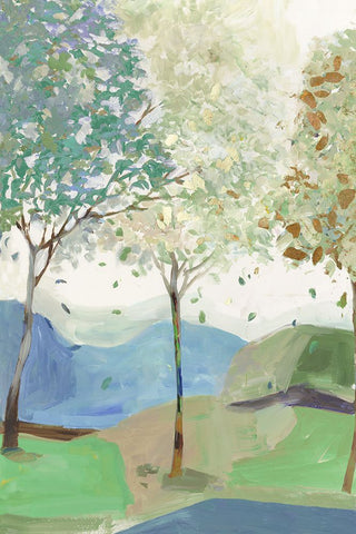 Breezy Landscape III Blue Version Black Modern Wood Framed Art Print by Pearce, Alison