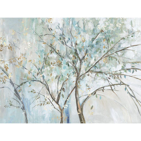 Teal Forest  Gold Ornate Wood Framed Art Print with Double Matting by Pearce, Allison