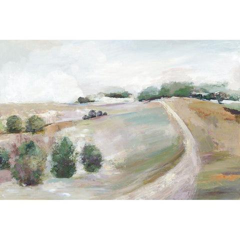 Country Road Hill  White Modern Wood Framed Art Print by Pearce, Allison