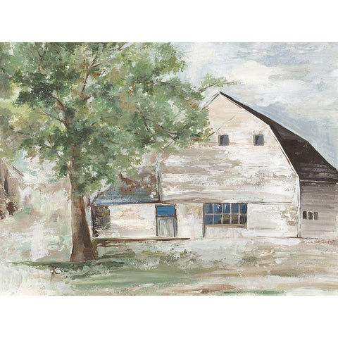 White Farm Barn  White Modern Wood Framed Art Print by Pearce, Allison