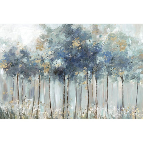 Blue Golden Forest Black Modern Wood Framed Art Print with Double Matting by Pearce, Allison