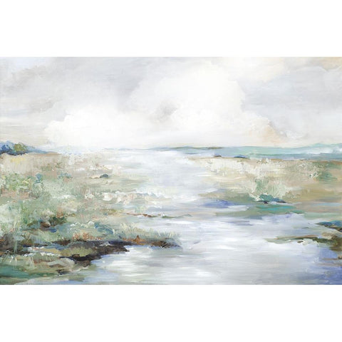 Green Beach Black Modern Wood Framed Art Print with Double Matting by Pearce, Allison
