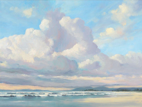 Pacific Coast White Modern Wood Framed Art Print with Double Matting by Molenaar, Pieter