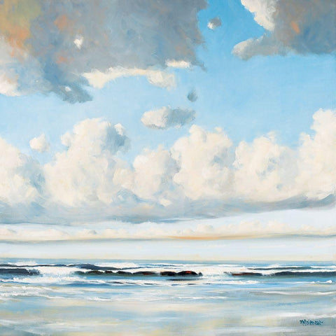 The Breakers Black Modern Wood Framed Art Print by Molenaar, Pieter